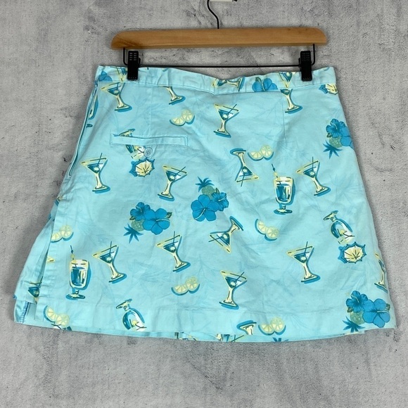 KT Golf Skort Size Zipper Sz 14 Cotton Pockets Pleats Summer Print Keneth Tool - Picture 2 of 13